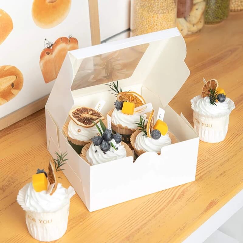 Bo?te à gateaux et patisseries 12x12x12 cupcakes emballage de collation résistant à l'huile